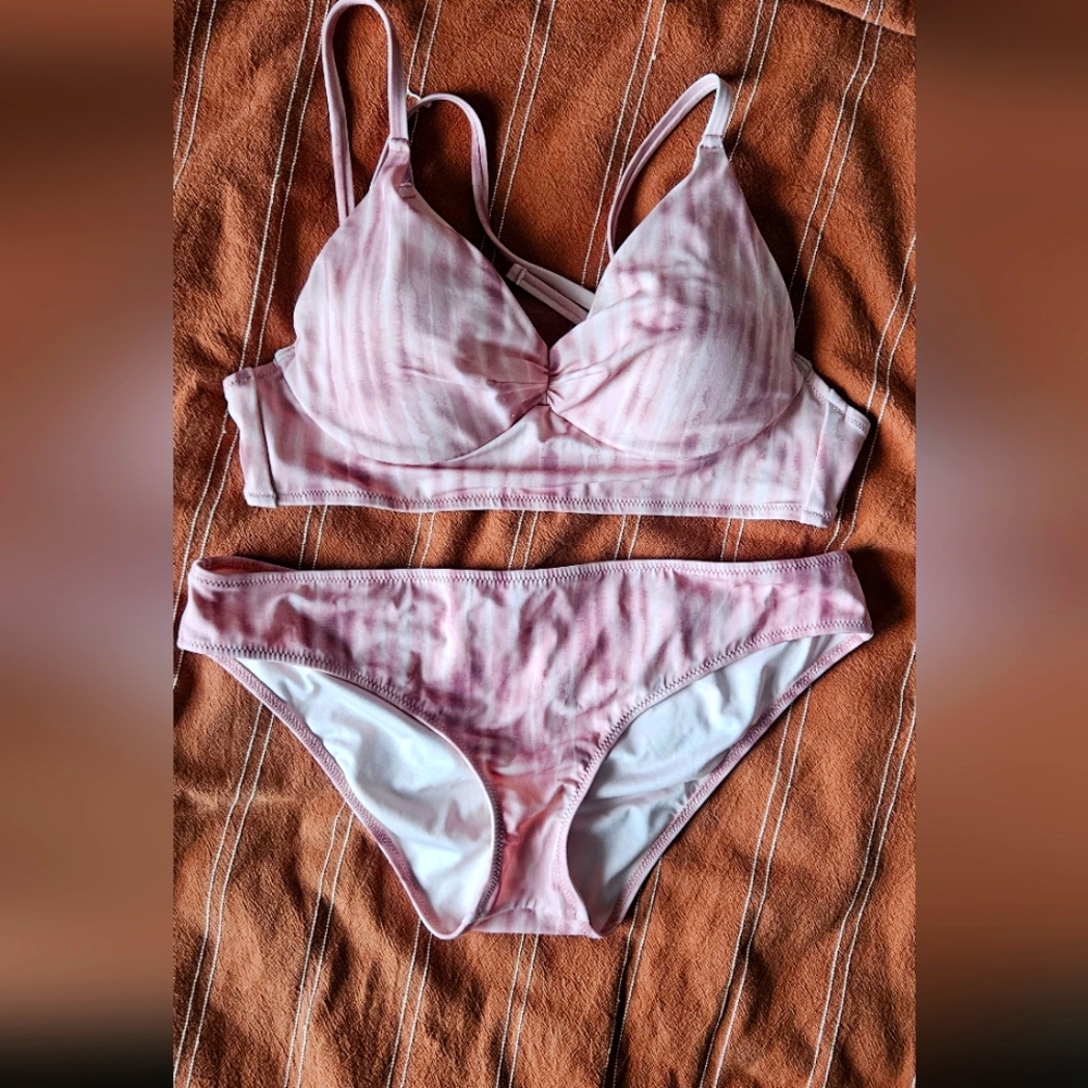 Shade and Shore Pink Tie Dye Bikini Medium
